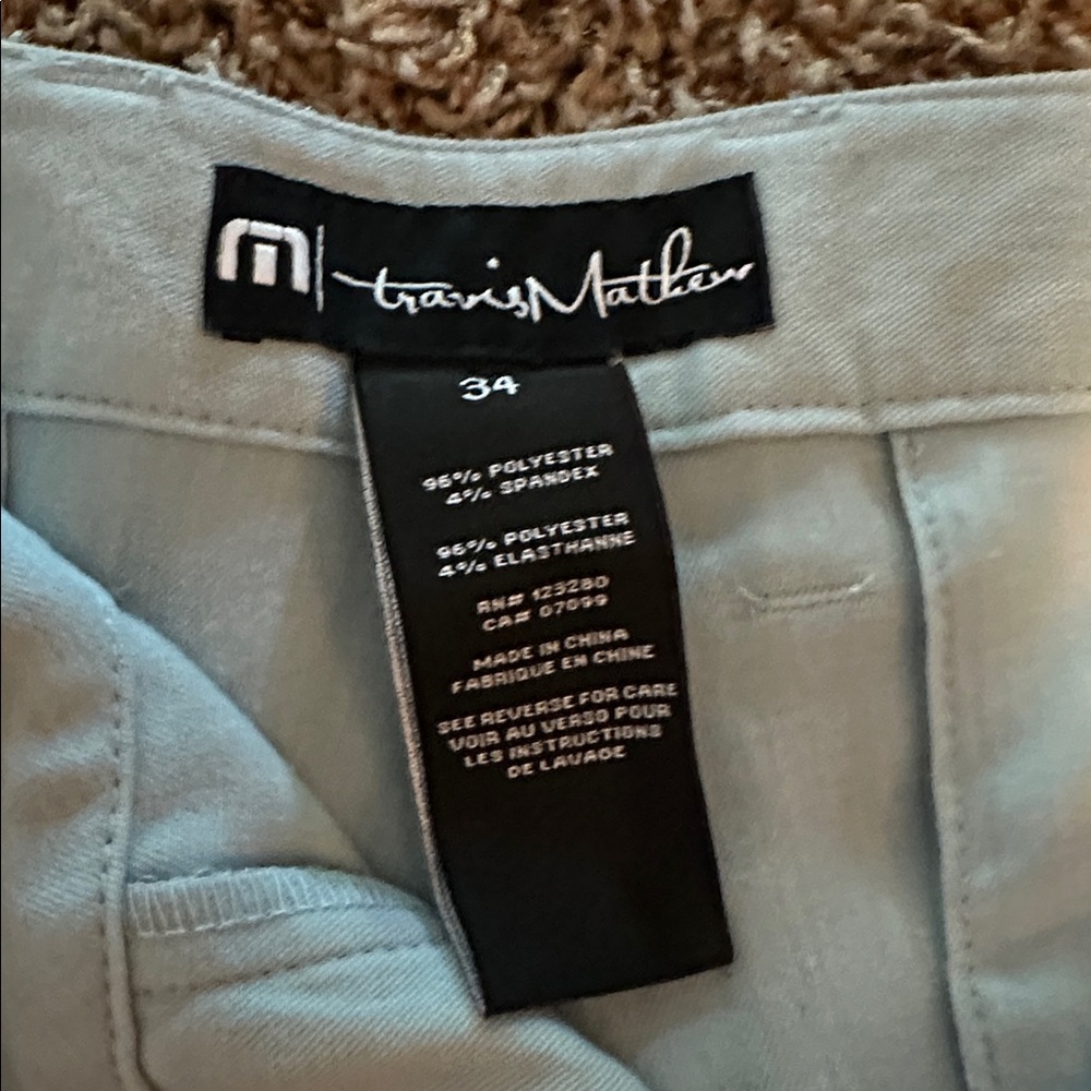 Travis Mathew golf shorts. Turquoise , very soft, size 34. - Picture 2 of 4